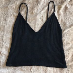 brandy melville black ribbed tank